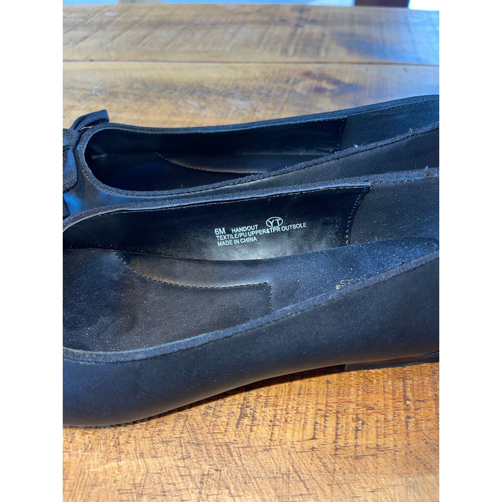 Womens A2 by Aerosoles Black Ballet Flats Cap Toe Bow Detail Size 6‎ - Picture 8 of 10